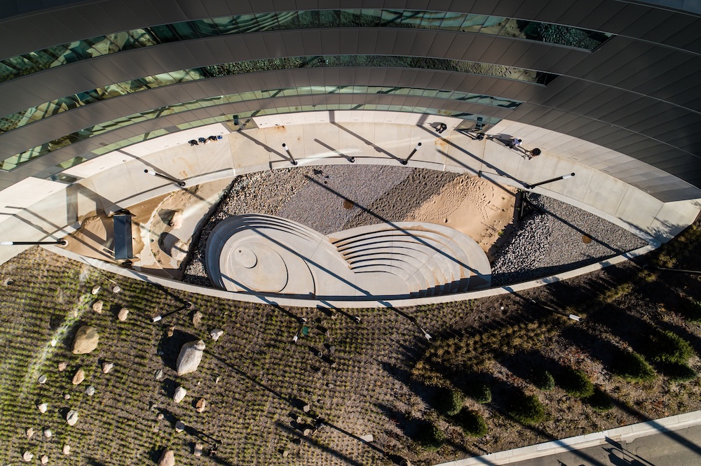 aerial view of robot playground